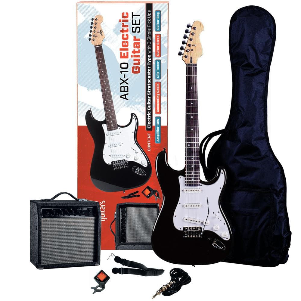 ABX 10 gitarový set, čierna ABX GUITARS