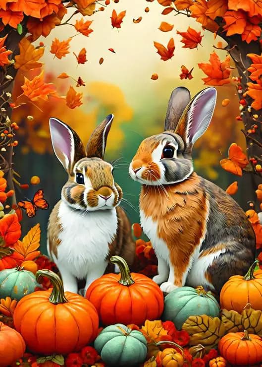 Alipson Puzzle - Puzzle Autumn Bunnies - 500 dielov