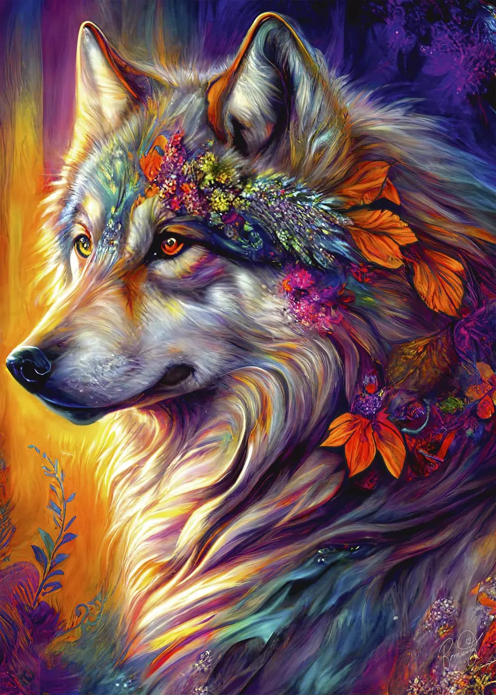 Alipson Puzzle - Puzzle Colorful wolf - 1000 dielov