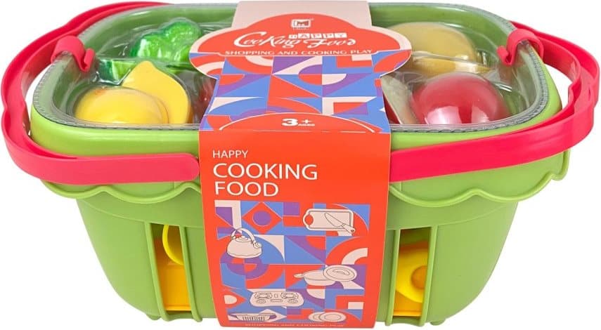 ALLTOYS Košík s krájecím jídlem - světle zelený