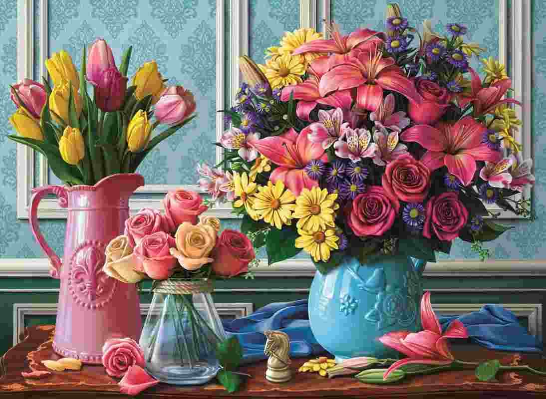 Anatolian - Puzzle Flowers in Vases - 1000 dielov