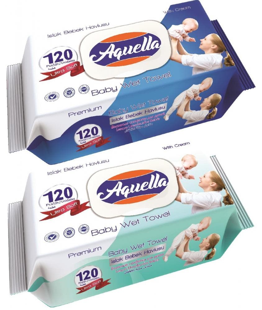 Aquella vlhčené utierky detské Prémium MIX 120ks