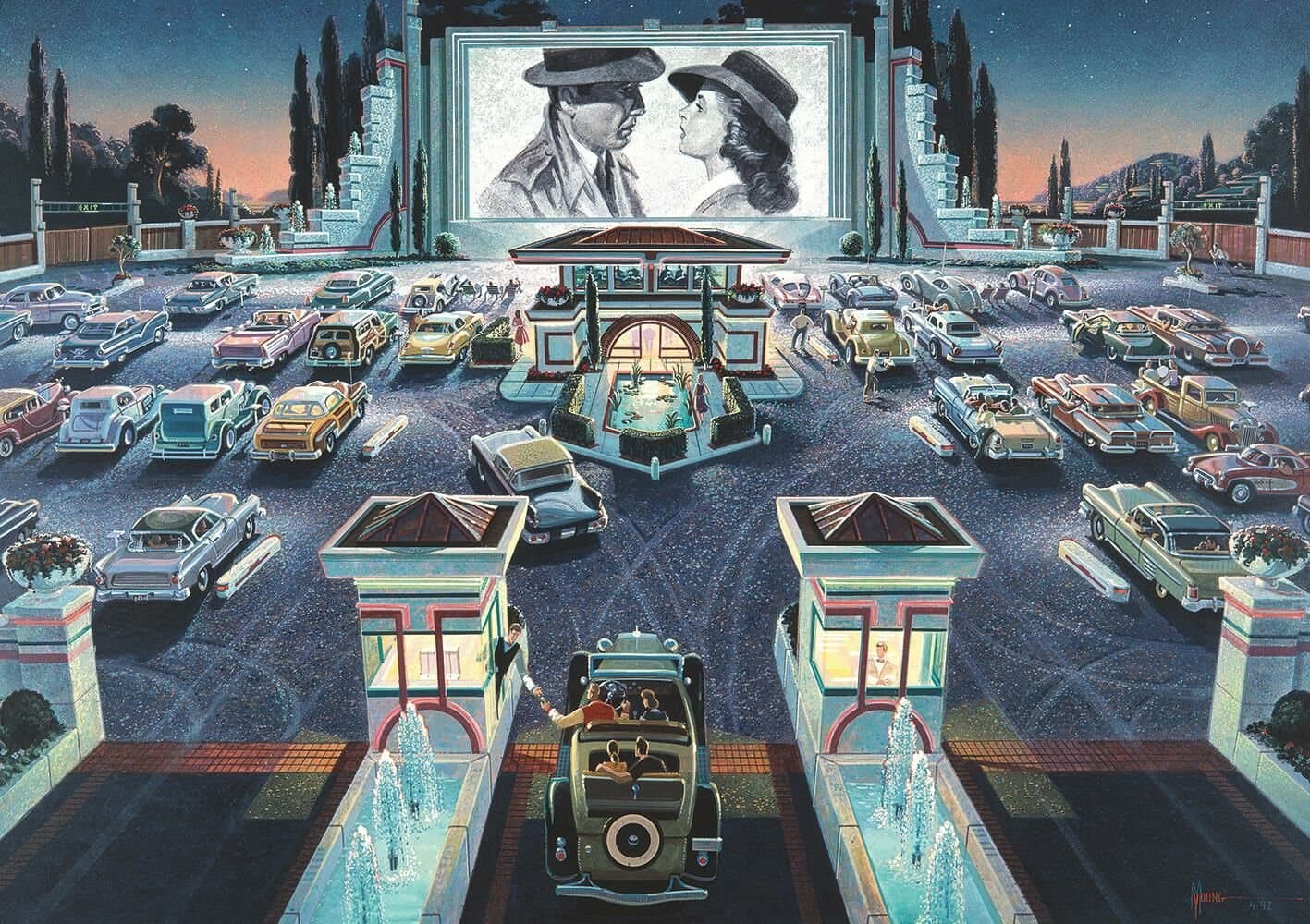 ART PUZZLE Puzzle Autokino 1000 dílků
