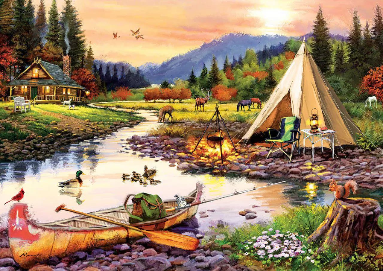 Art puzzle - Puzzle Camping Friends - 3000 dielov
