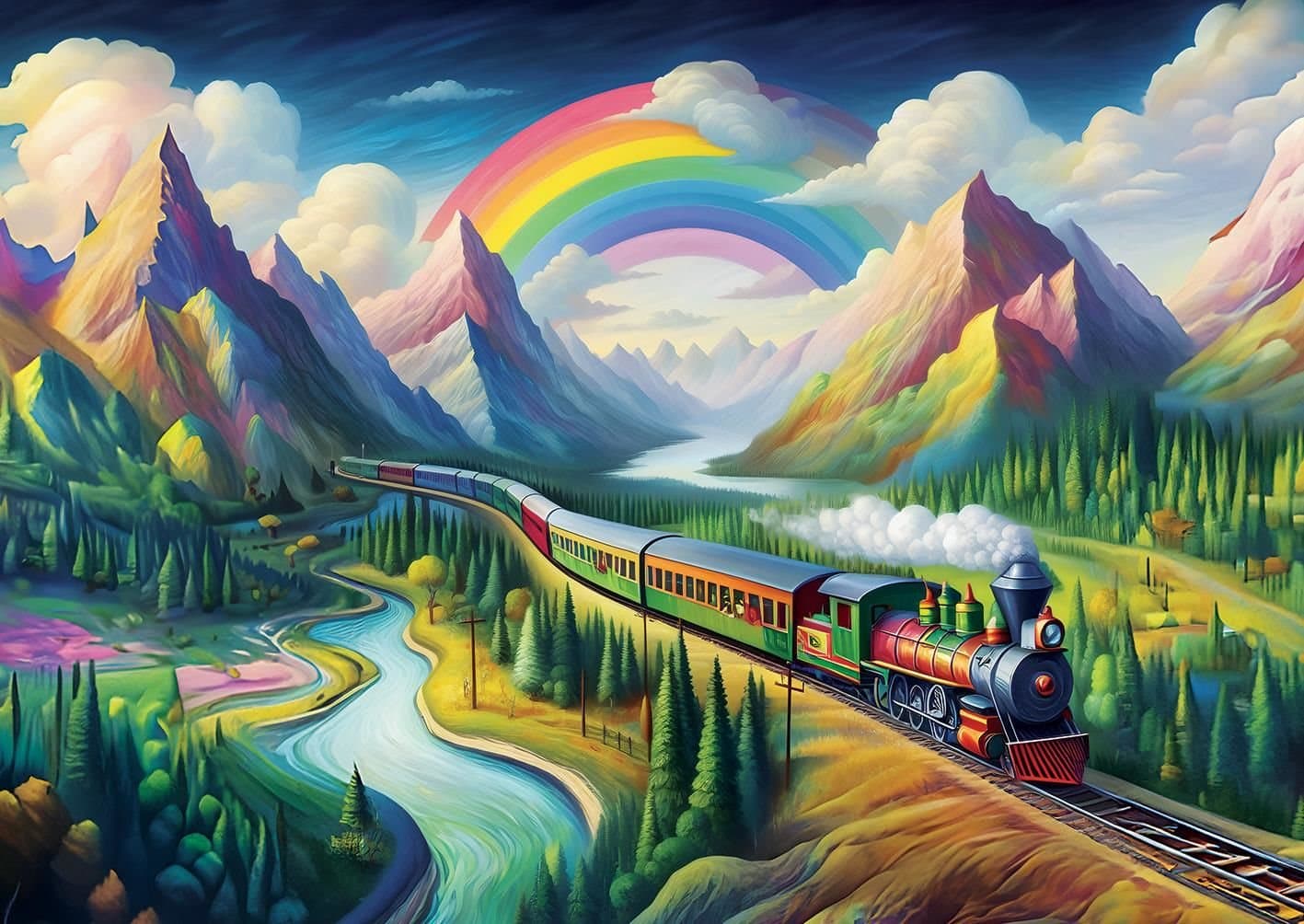 ART PUZZLE Puzzle Duhový vlak 260 dílků