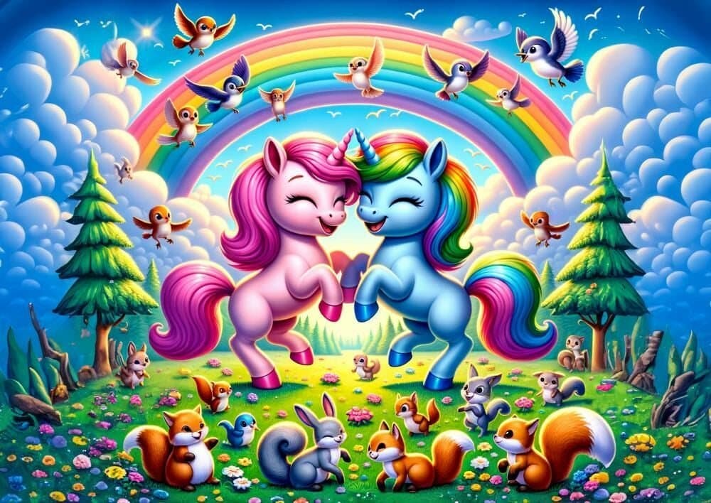 ART PUZZLE Puzzle Jednorožci s duhou 25 dílků