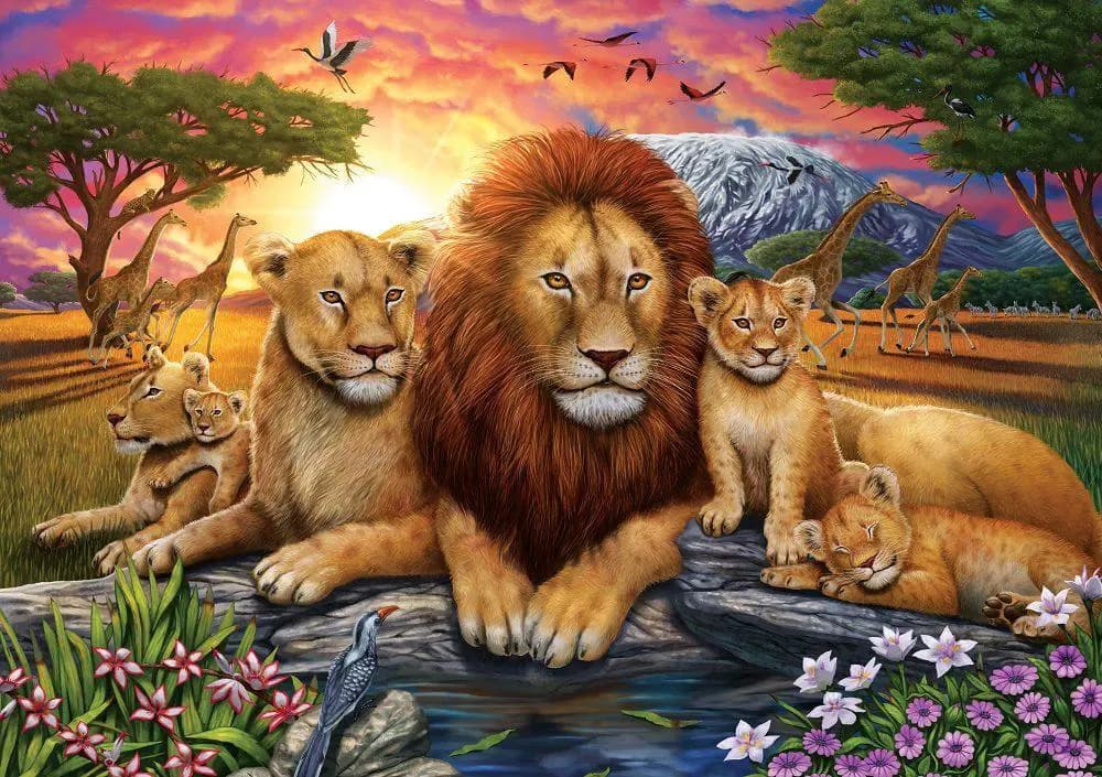 Art puzzle - Puzzle Lion Family - 1000 dielov