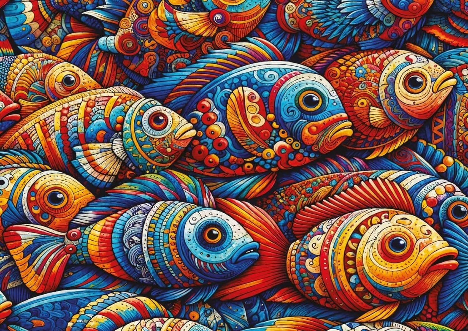ART PUZZLE Puzzle Mozaikové ryby 1000 dílků