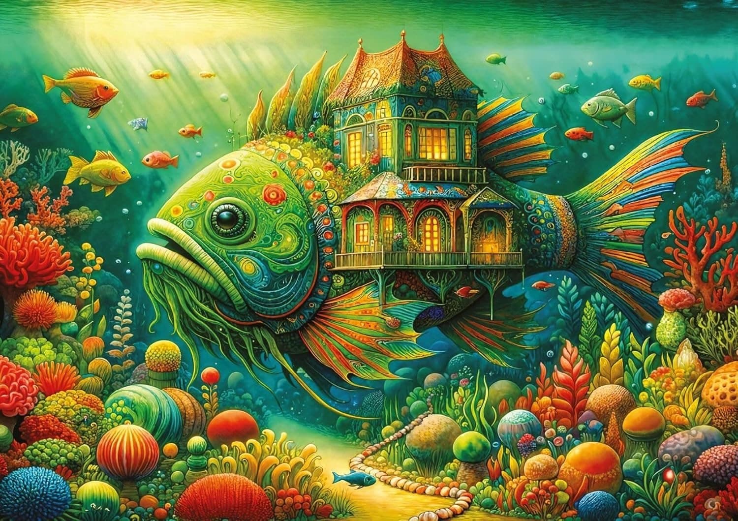 ART PUZZLE Puzzle Rybí dům 1000 dílků