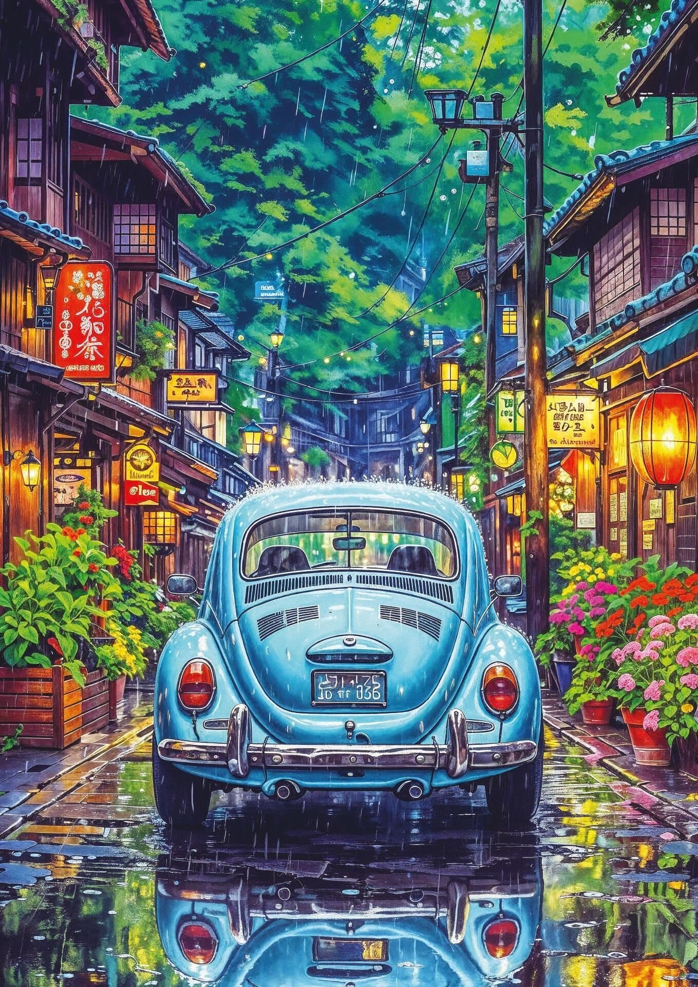 ART PUZZLE Puzzle Tokio v dešti 500 dílků