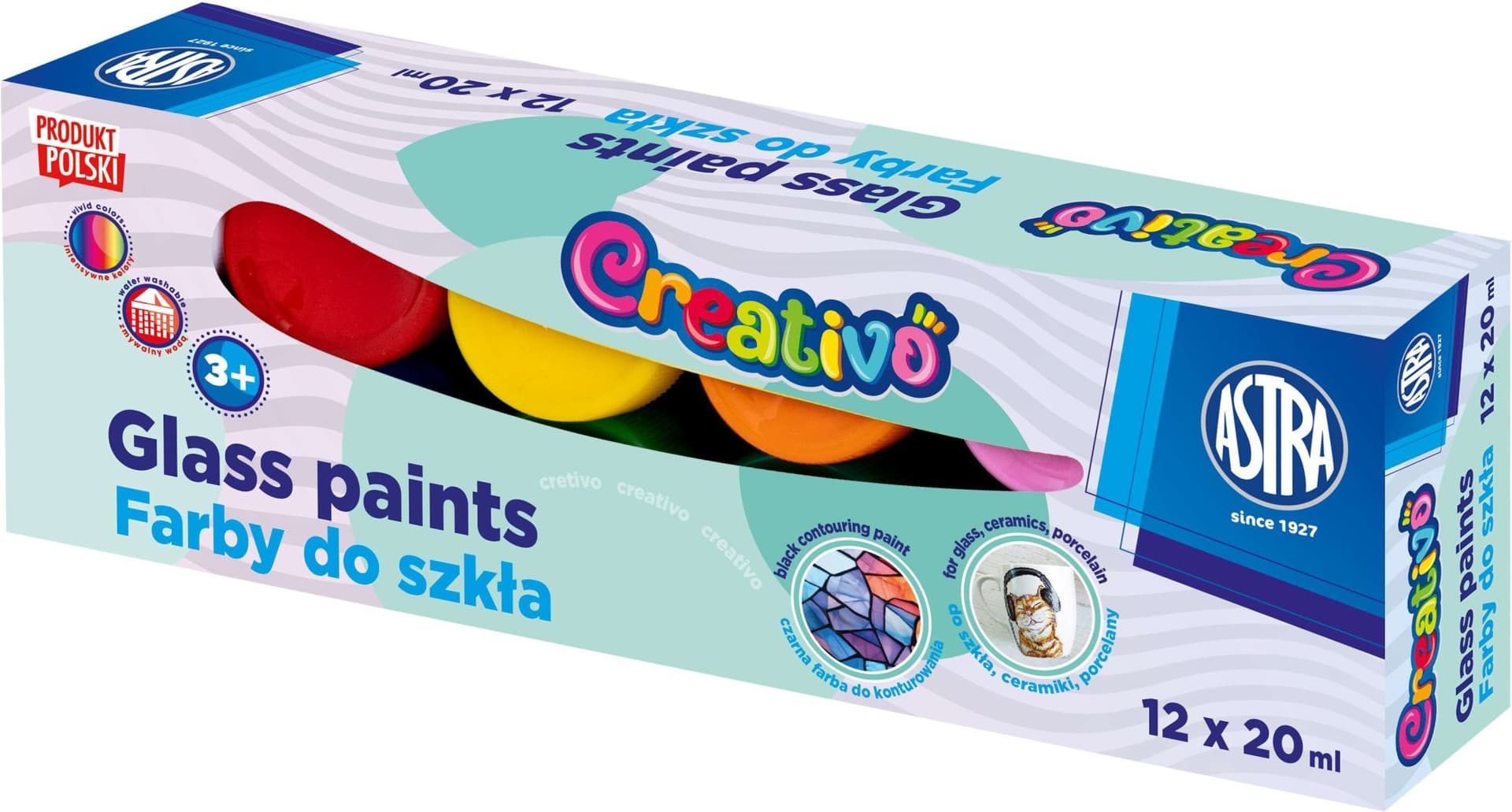 ASTRA CREATIVO Barvy na sklo 12x20ml