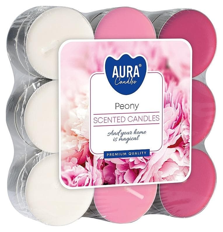 Aura čajové sviečky 18ks Peony