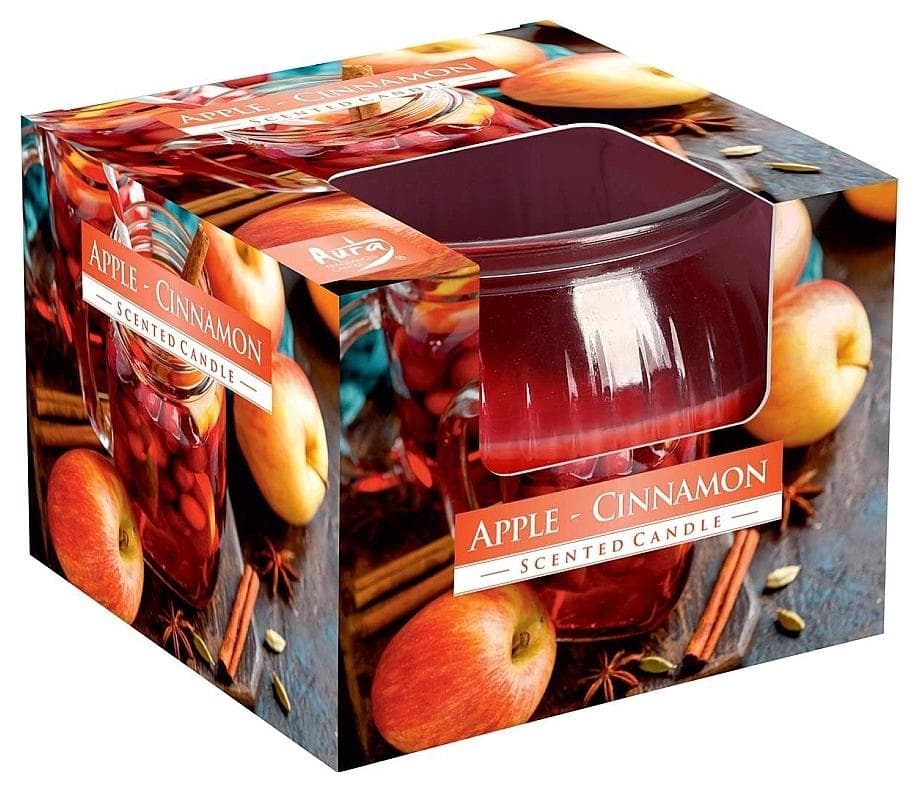 Aura Vonná sviečka v skle 80g Apple - cinnamon