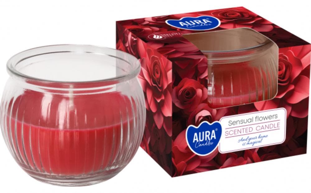 Aura Vonná sviečka v skle 80g Sensual flowers