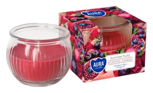 Aura Vonná sviečka v skle 80g Summer fruits