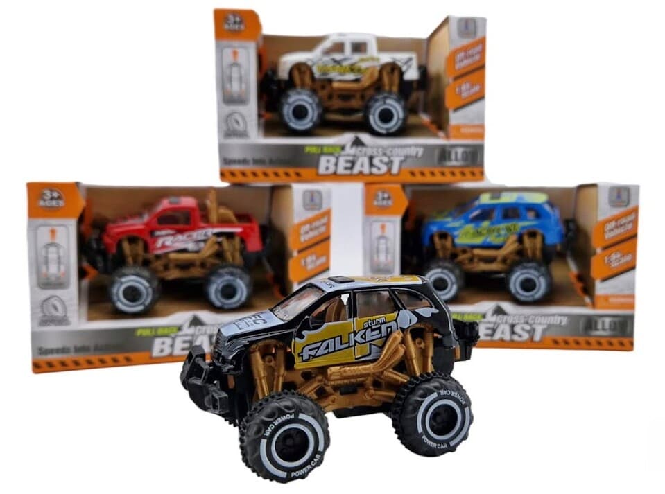 Auto Jeep kovové 9cm 1:64 - biela