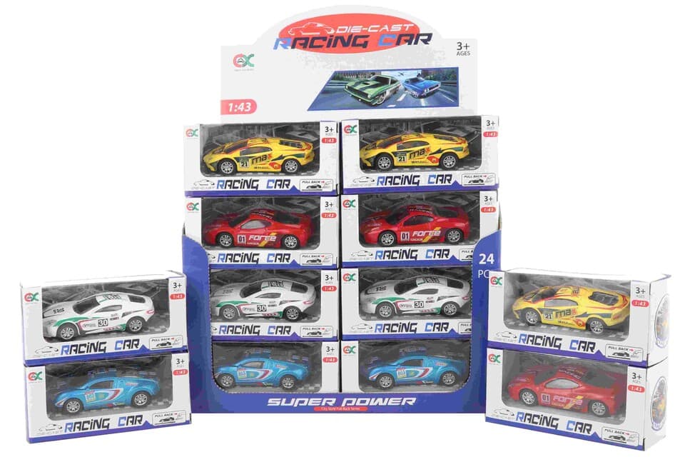 Auto kovové na natiahnutie 1:43 10cm - čierna