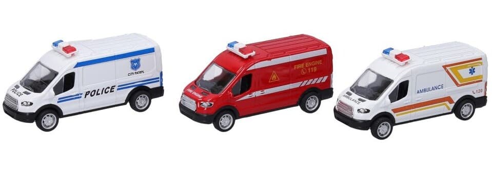 Auto záchranárske 3druhy/10,5cm - sanitka