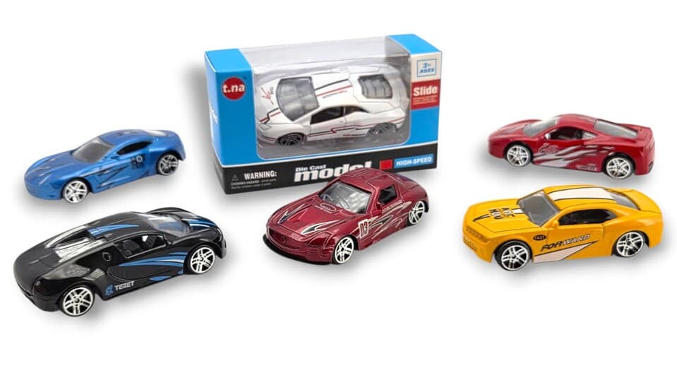 Auto závodné kov 7,5cm - bordová