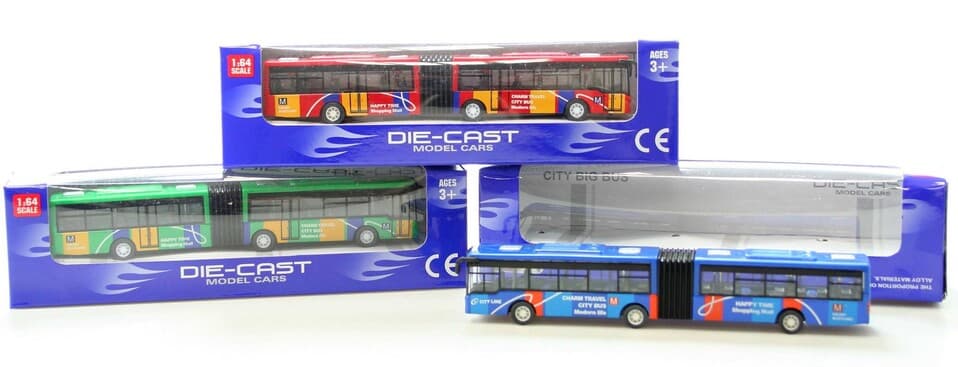 Autobus kovový kĺbový 18cm - zelená