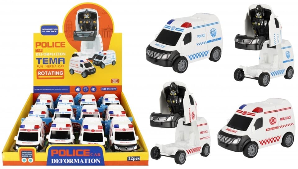 Autorobot na zotrvačník 11cm/2druhy - sanitka
