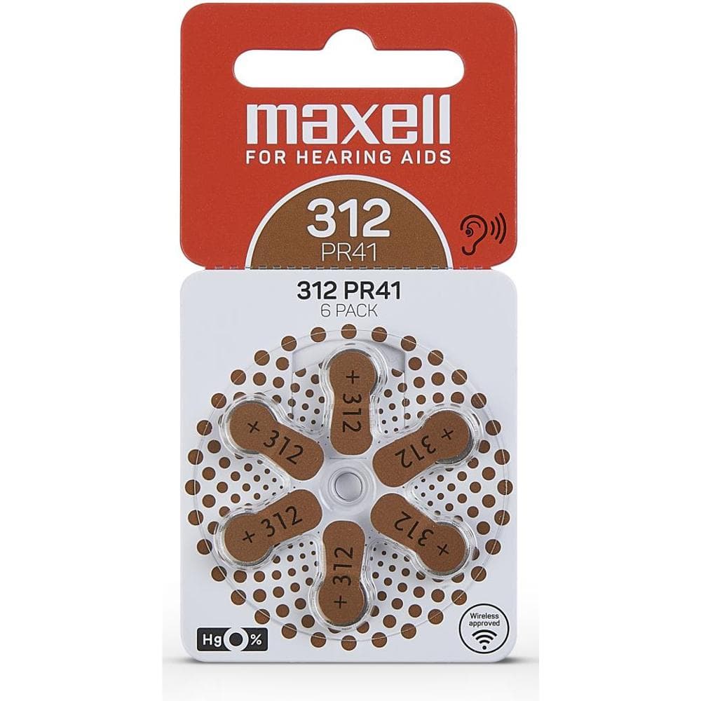 AZ312/PR41 batérie zink. 6ks MAXELL