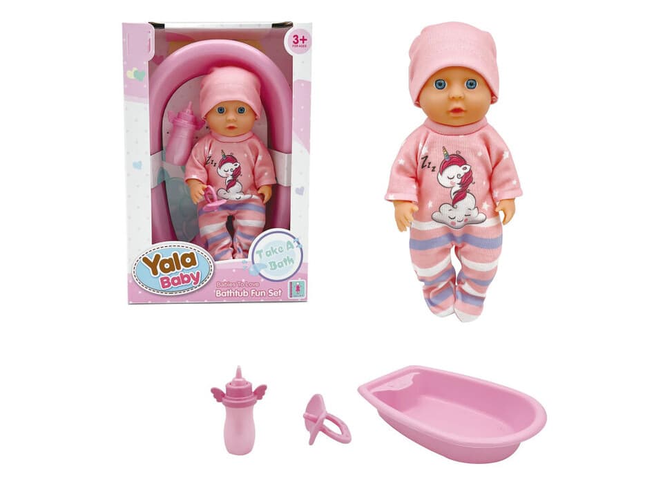 Bábätko s vaničkou ružová 27cm