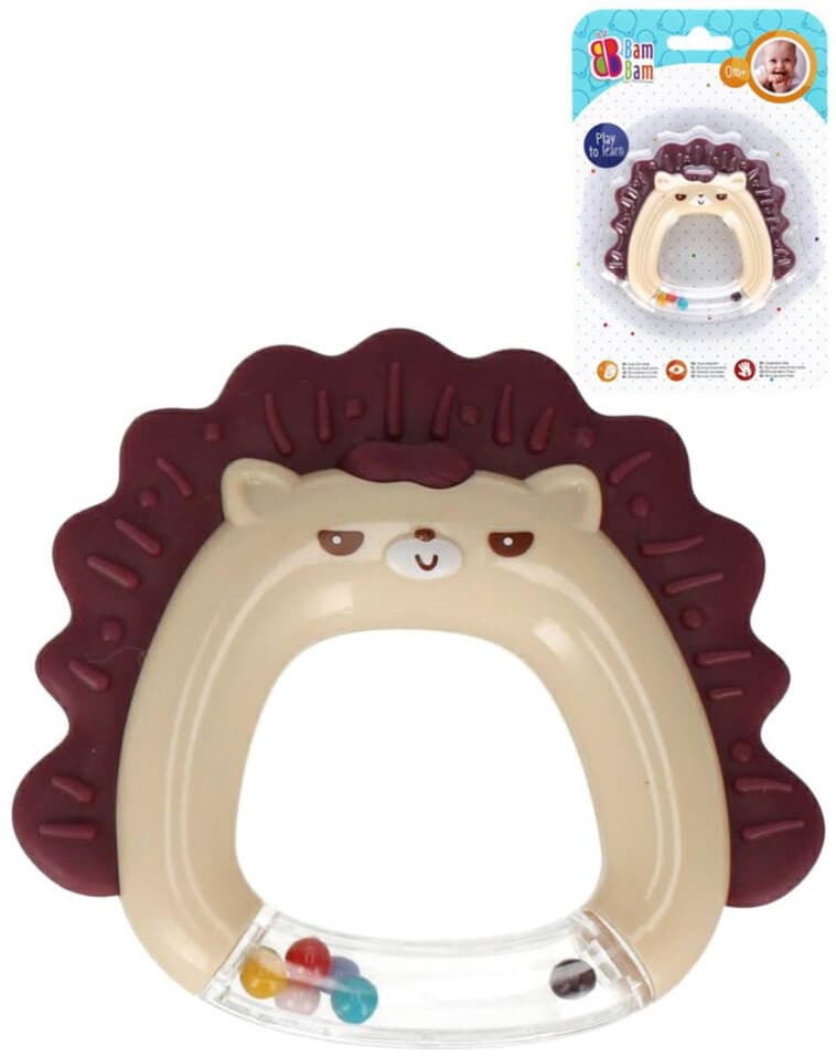 BamBam Hrkálka/hrýzatko ježko 10cm - červená