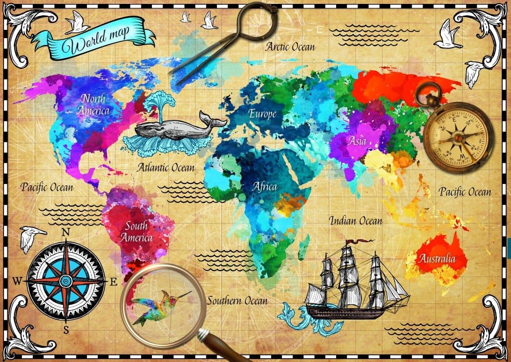 BLUEBIRD Puzzle Barevná mapa světa 2000 dílků