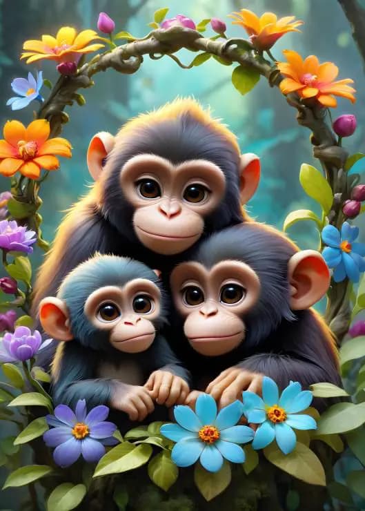 BlueBird - Puzzle Cute Monkeys - 300 dielov