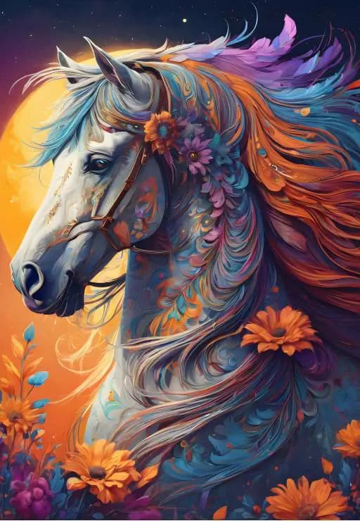 BlueBird - Puzzle Floral Horse - 1000 dielov