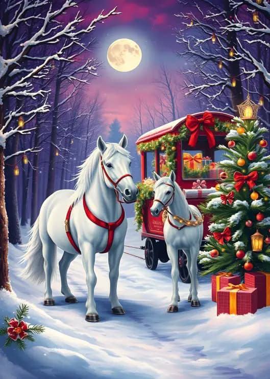 BlueBird - Puzzle Horses at Christmas - 300 dielov