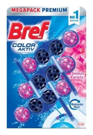 Bref WC Blok Blue Aktiv 3x50g Flowers