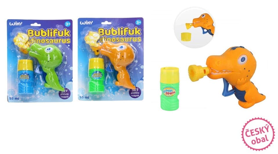 Bublifuk dino 55ml - zelená