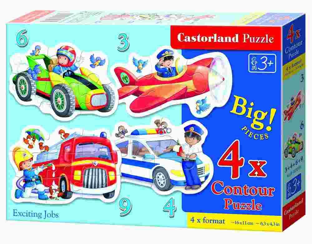 Castorland - Puzzle 4in1 Exciting Jobs - 1-39 dielov