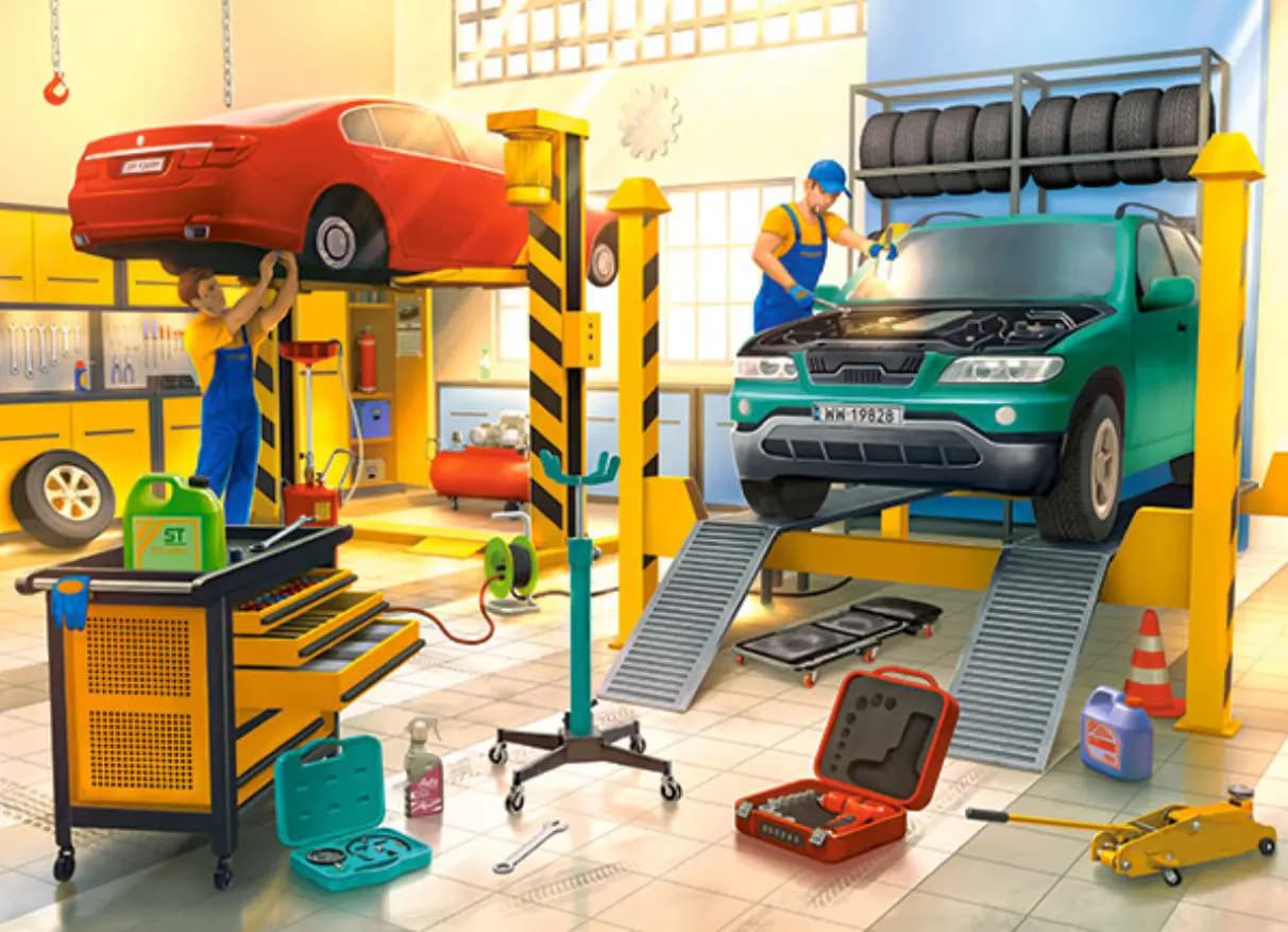 Castorland - Puzzle Car Workshop - 100 dielov