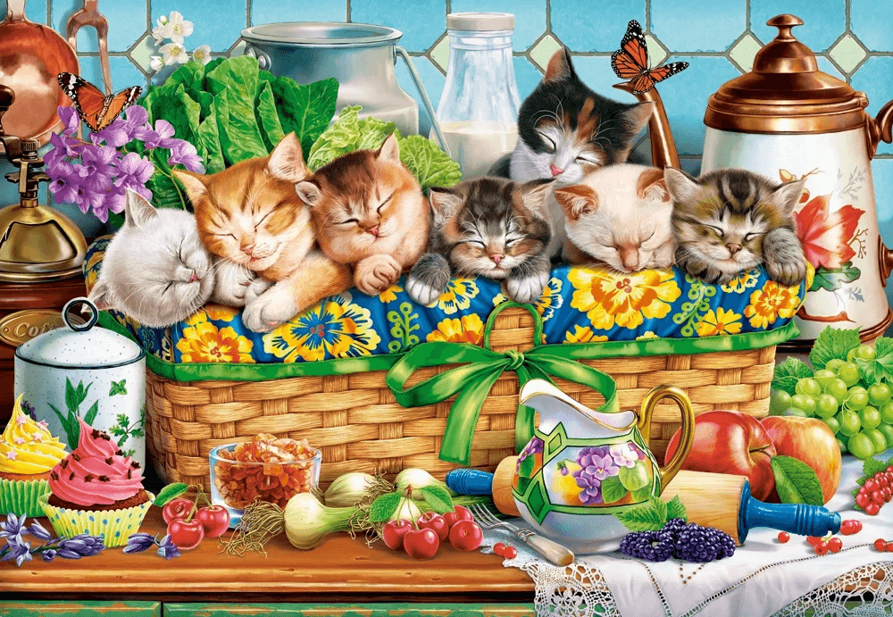 CASTORLAND Puzzle Dřímající koťata 1000 dílků