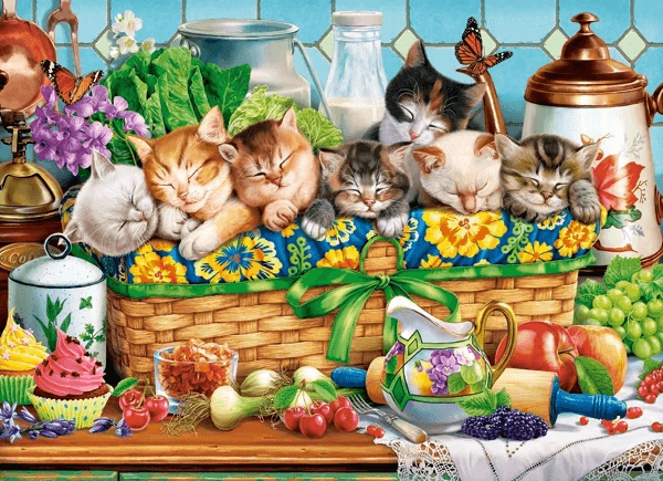 CASTORLAND Puzzle Dřímající koťata 200 dílků