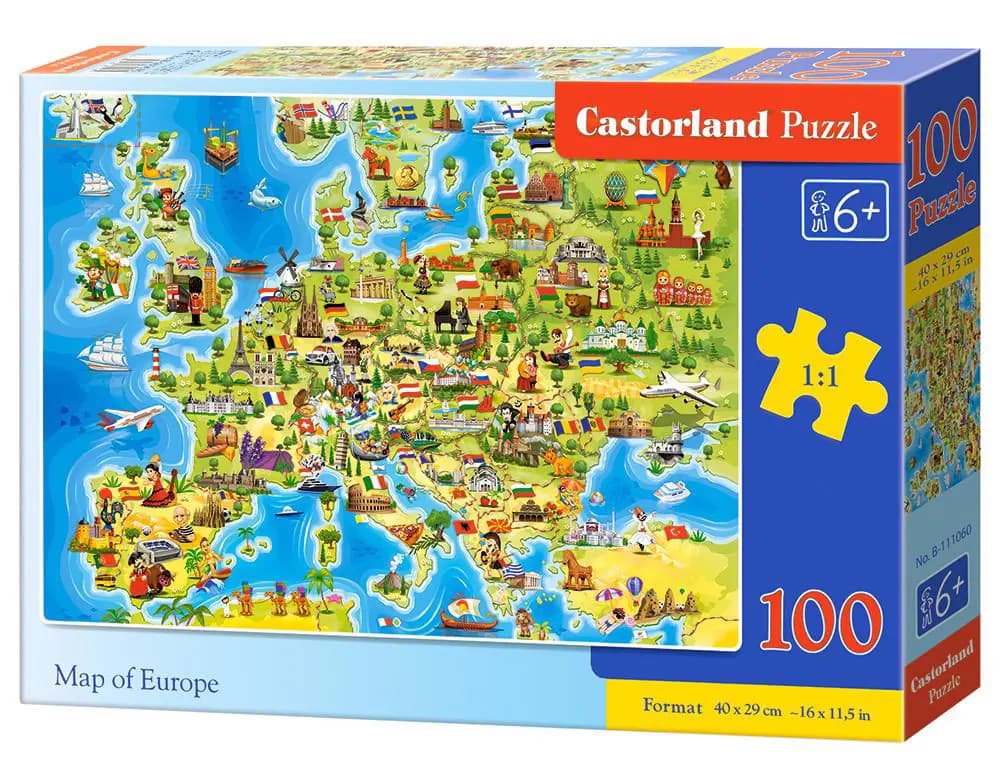Castorland - Puzzle Map of Europe - 100 dielov