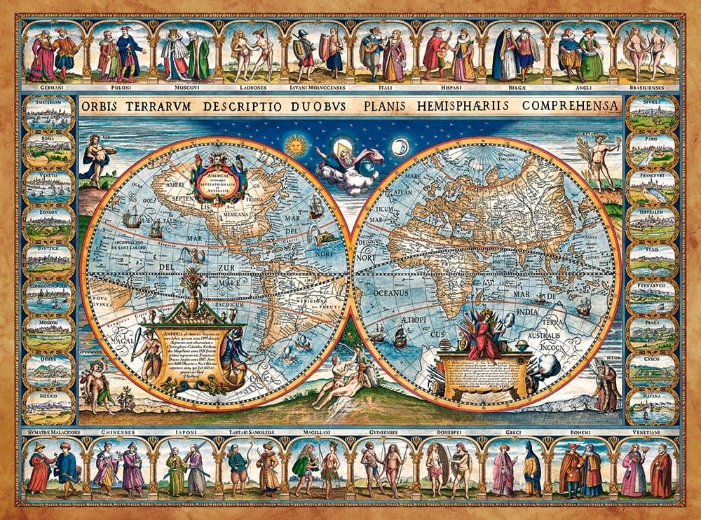 CASTORLAND Puzzle Mapa světa r.1639, 2000 dílků