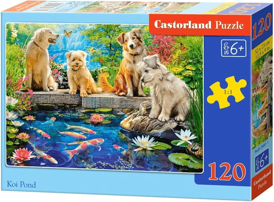 CASTORLAND Puzzle Rybníček s Koi kapry 120 dílků