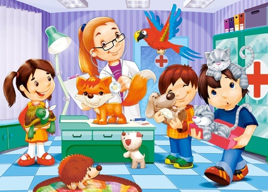 CASTORLAND Puzzle U veterináře 60 dílků
