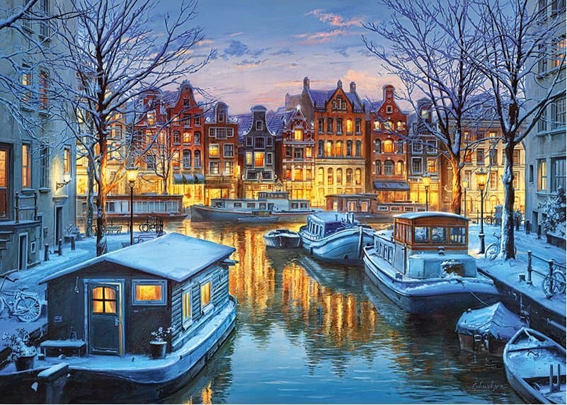CHERRY PAZZI Puzzle Amsterdam v noci 1000 dílků