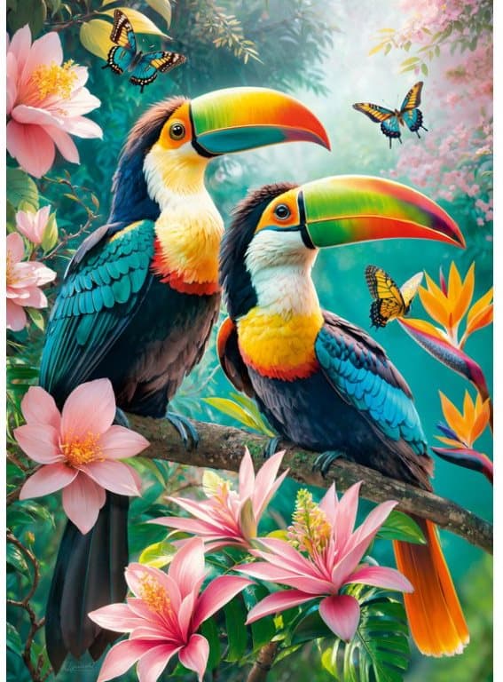 CHERRY PAZZI Puzzle Tukani v ráji 1000 dílků