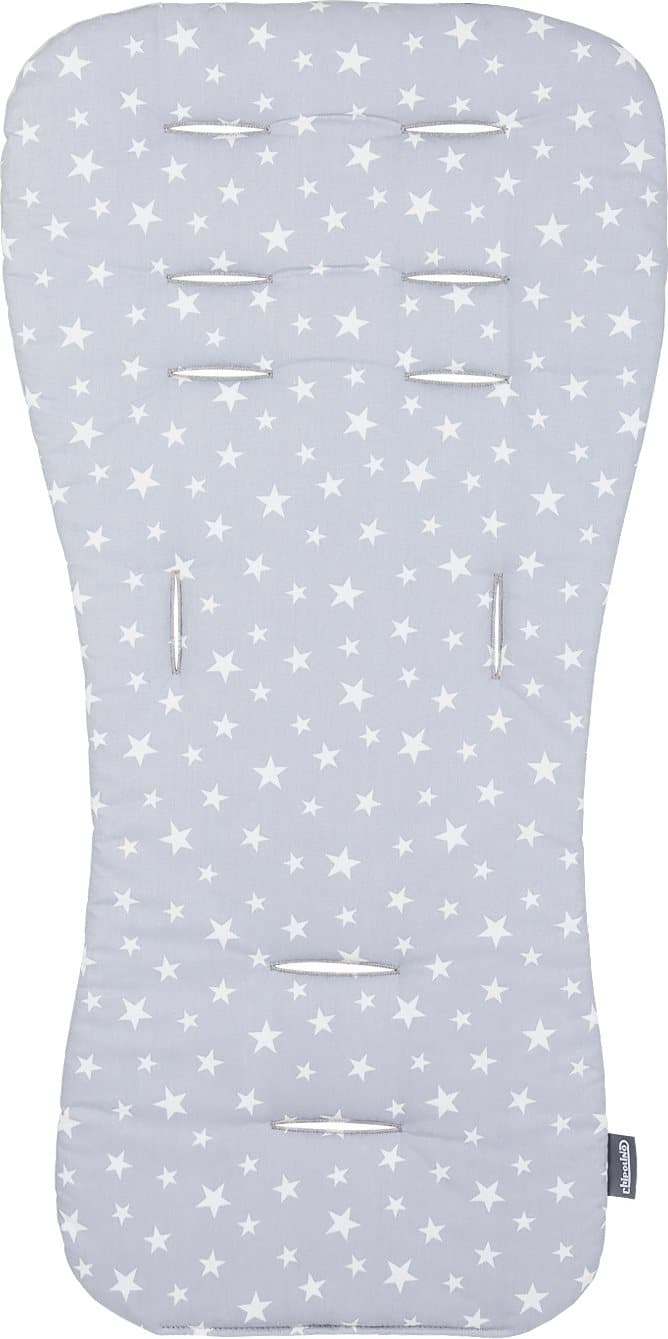 CHIPOLINO Měkká podložka do kočárku Grey stars