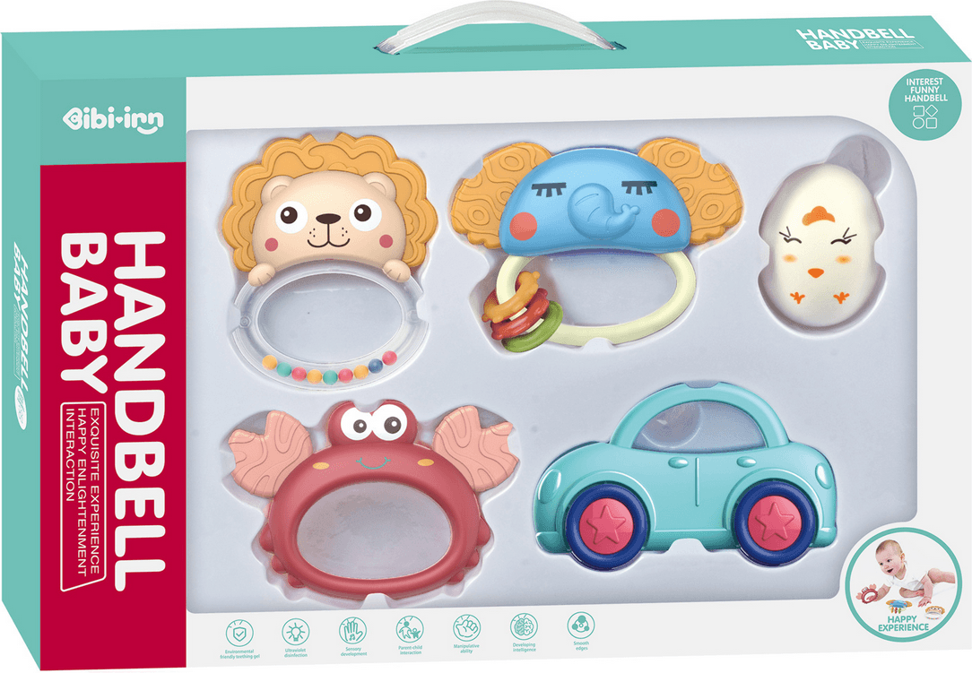 CHIPOLINO Sada chrastítek s kousátky Animals 5ks
