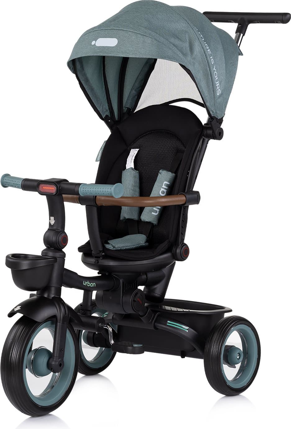 CHIPOLINO Tříkolka se stříškou Urban 2v1 Basil