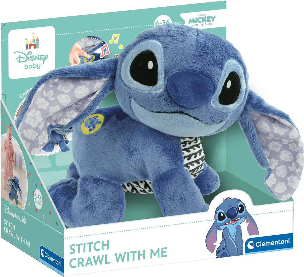 CLEMENTONI BABY Plyšové zvířátko Lezoucí Stitch