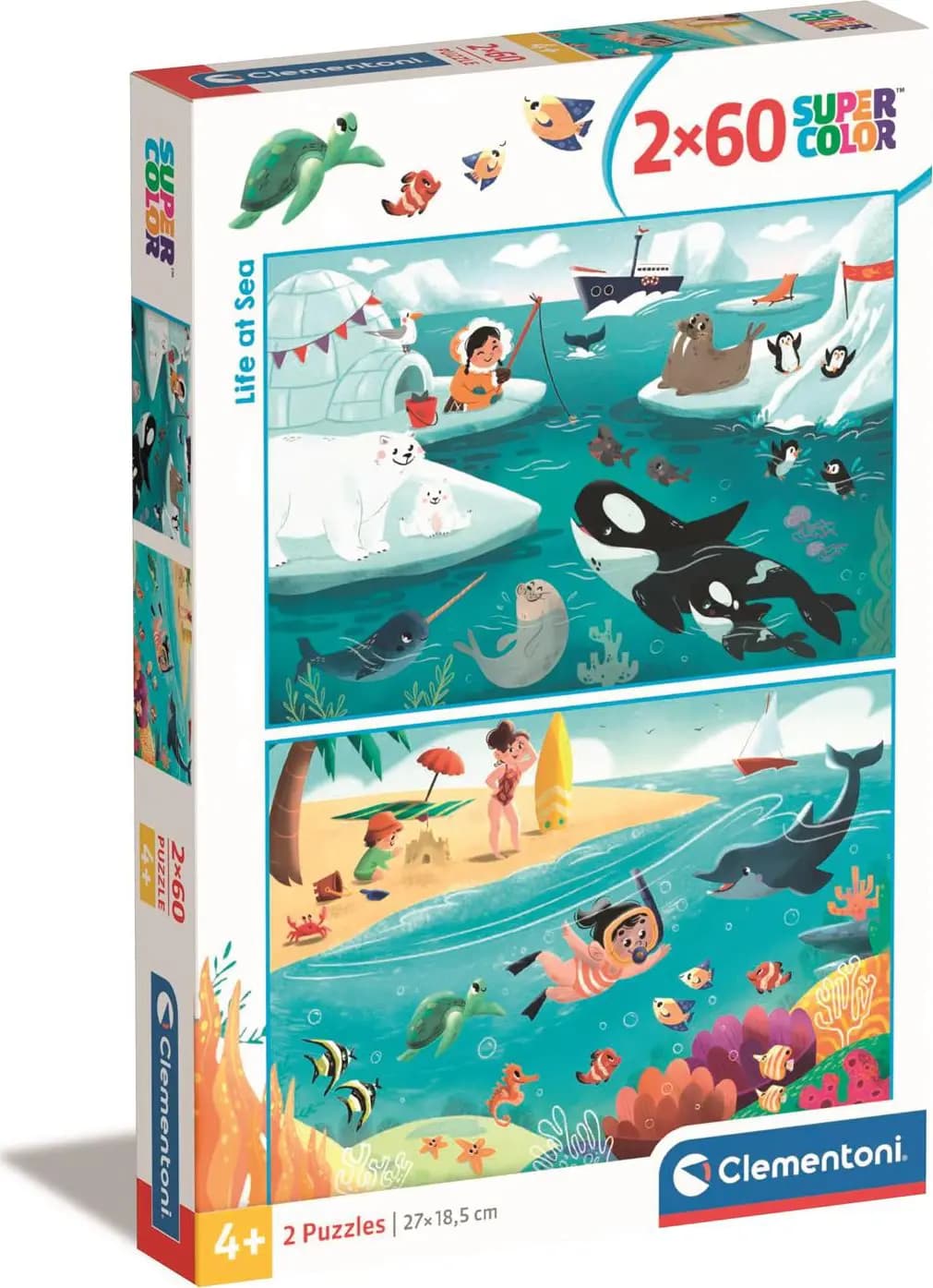 Clementoni - Puzzle 2x60 Life at Sea - 40-99 dielov