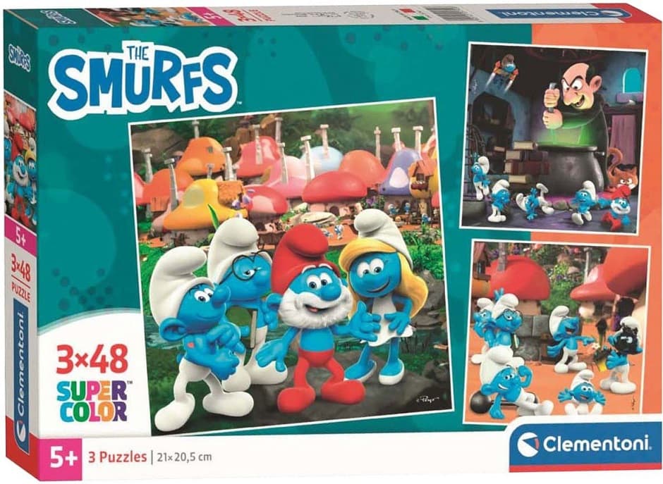 Clementoni Puzzle 3x48 Šmolkovia